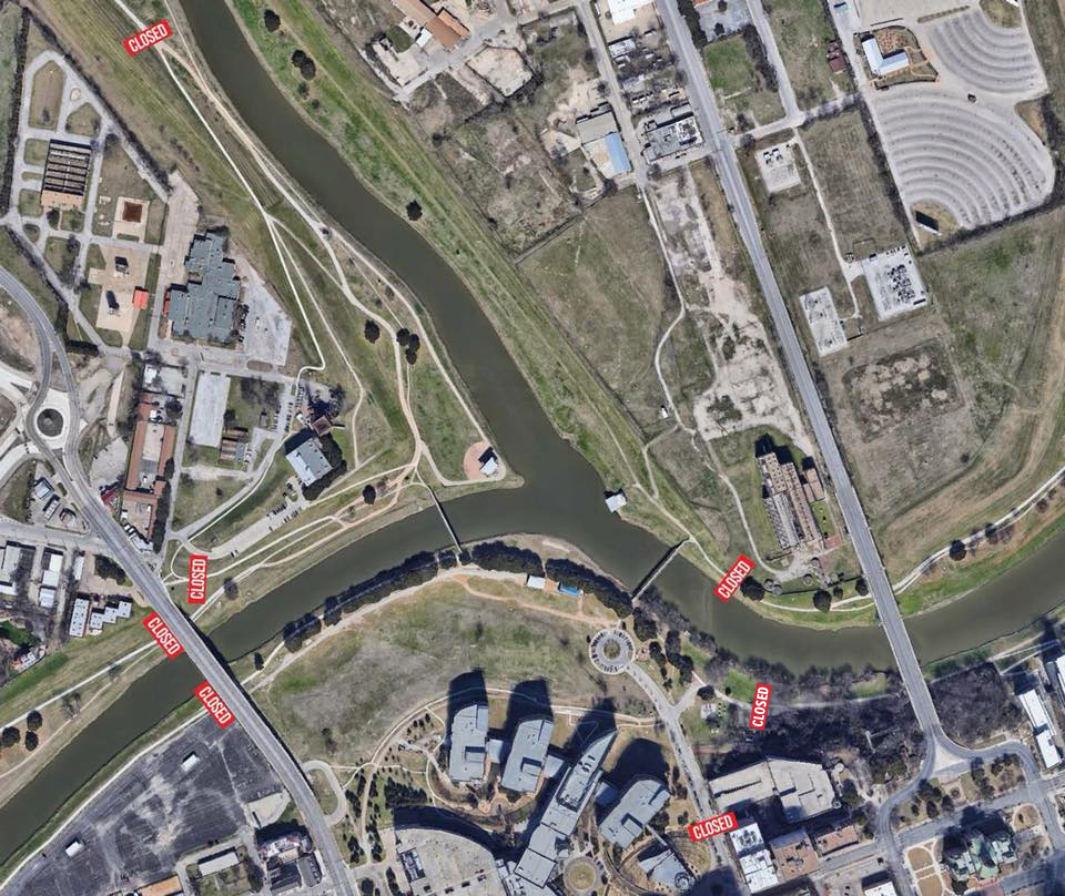 Trail Closure at Panther Island - FW4 2020 Trinity Trail ClosureMap 